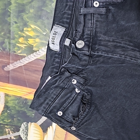 Agolde Toni Frayed Raw Hem Black Jeans Size 27 - Picture 4 of 7